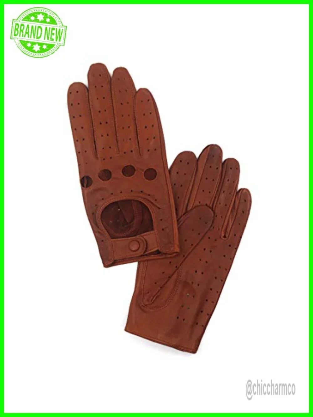 Lambskin Leather Unlined Driving Gloves with Touchscreen